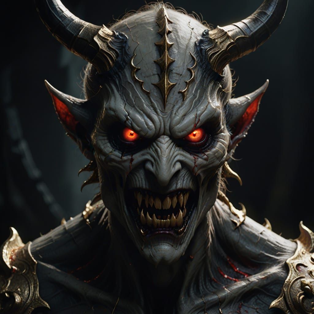 Sinister Demon in Golden Hour Glow