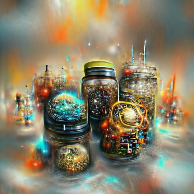 Atomic Elements in Cyberpunk Cosmic Display
