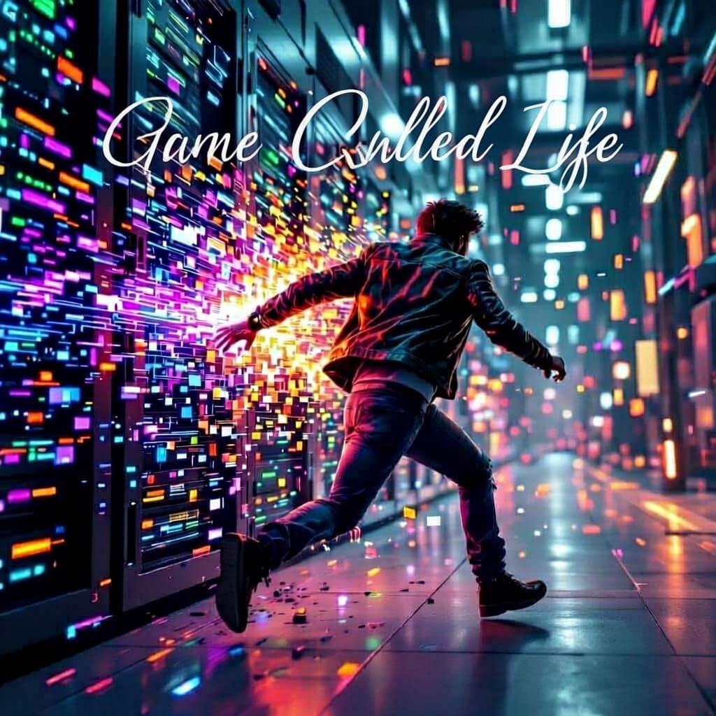 Man Dissolving into Pixels, Entering Server