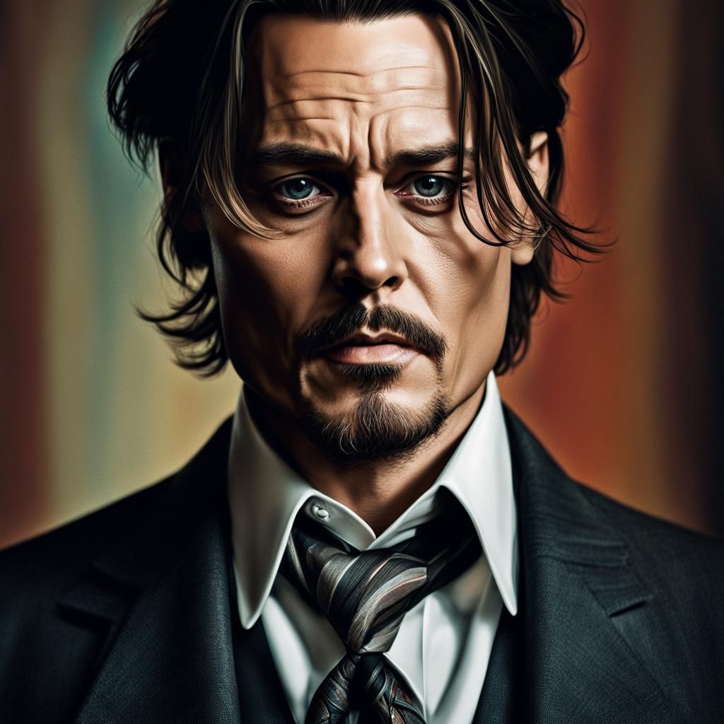 Dramatic Hyperrealistic Portrait in Courtroom Setting