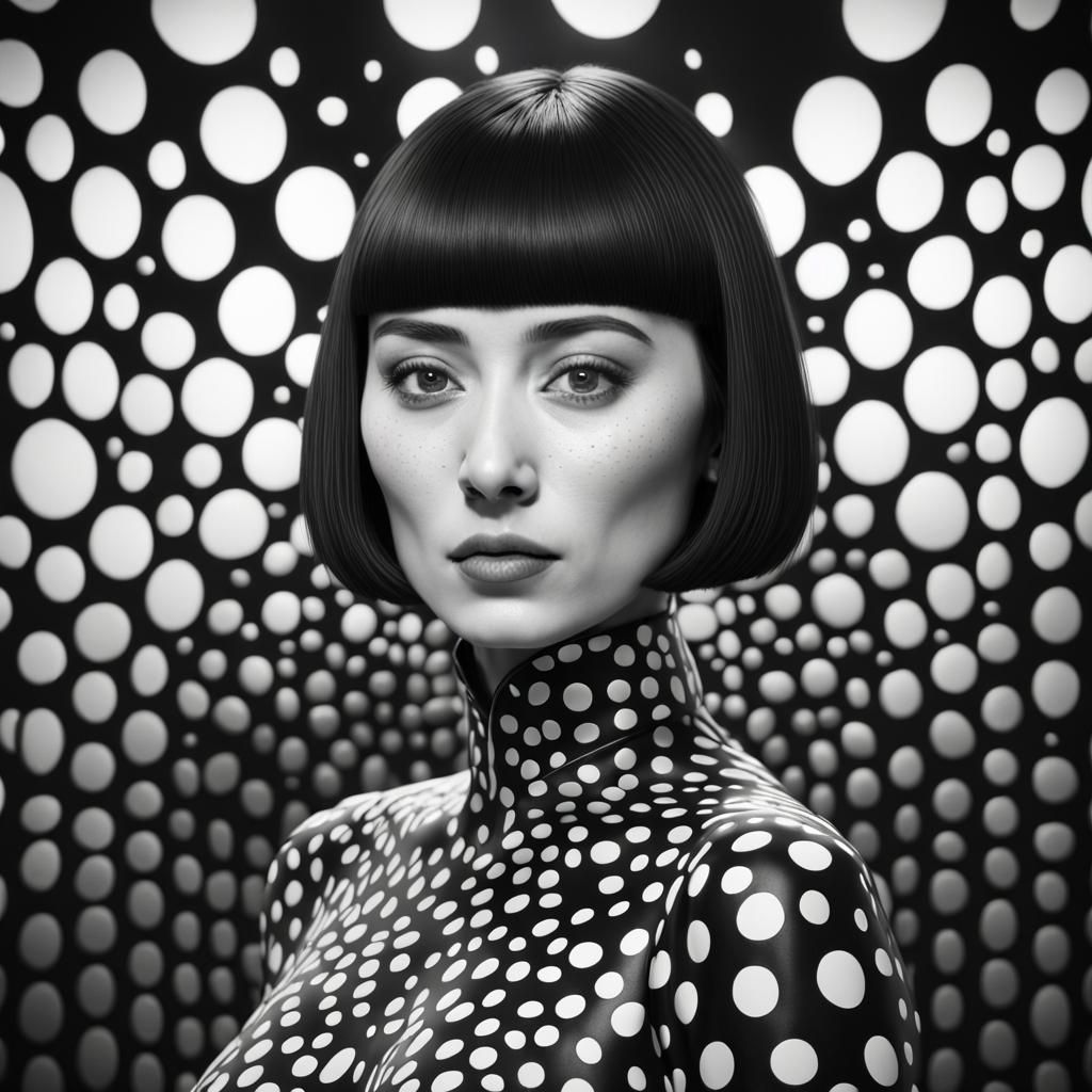 Portrait in the style of Yayoi Kusama