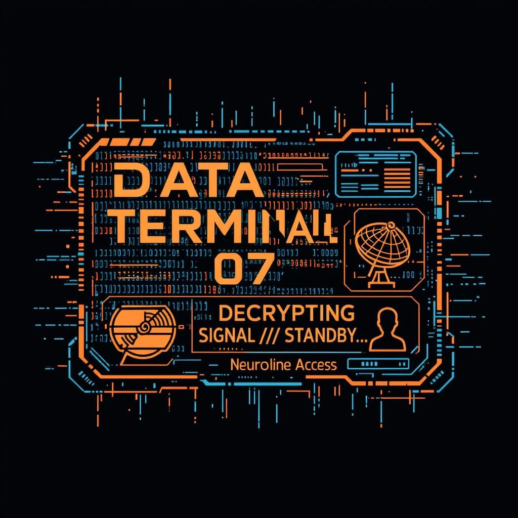 Futuristic Cyberpunk Data Terminal Decal Graphic