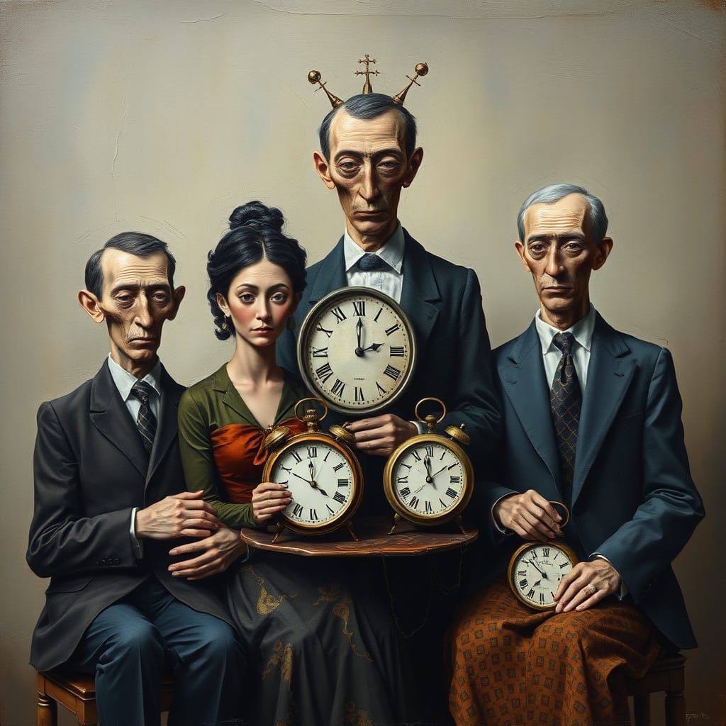 Dadaist Family Portrait with Surrealist Dreamscape