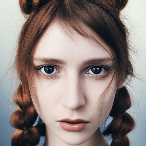 Beautiful Woman with Braided Hair: 3D Digital Art