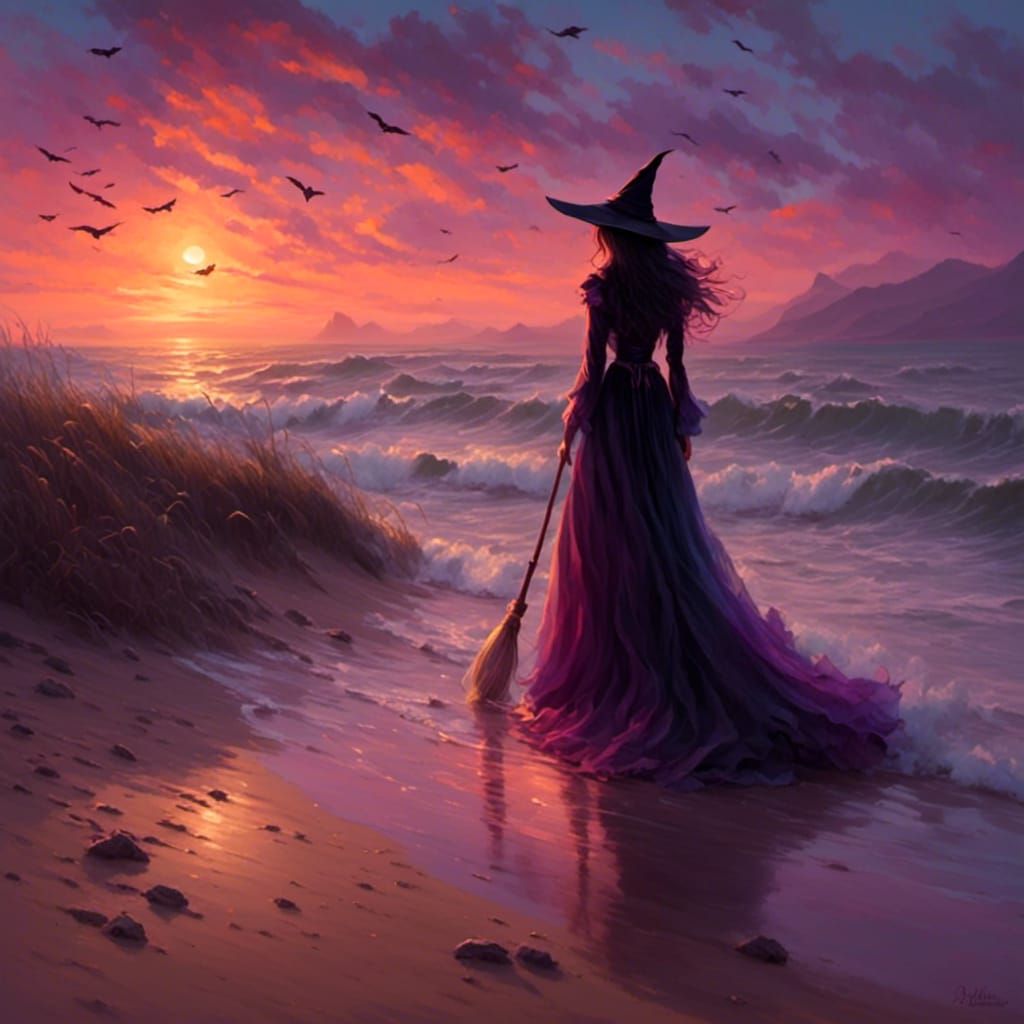 Enchanting Witch at Sunset Beach
