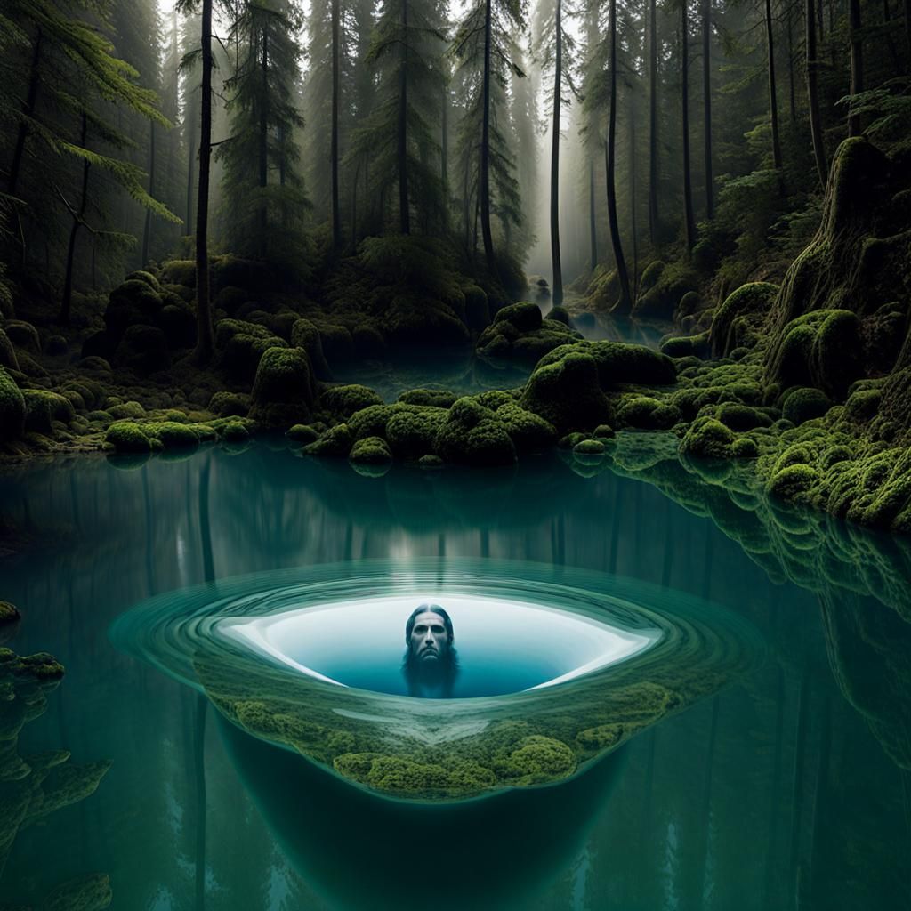 Chilling Face Apparition in Water Illusion
