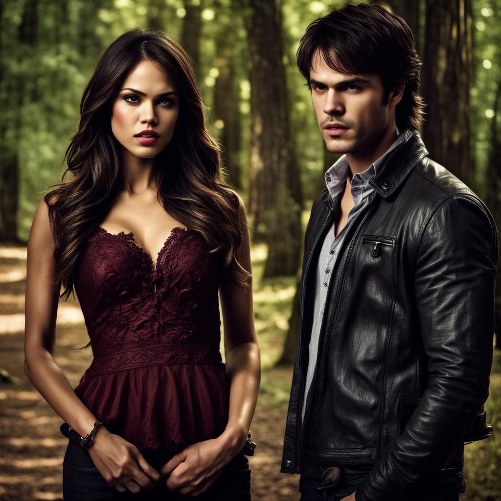 Eiza Gonzales with Vampire Diaries Brothers: Hyperrealistic ...