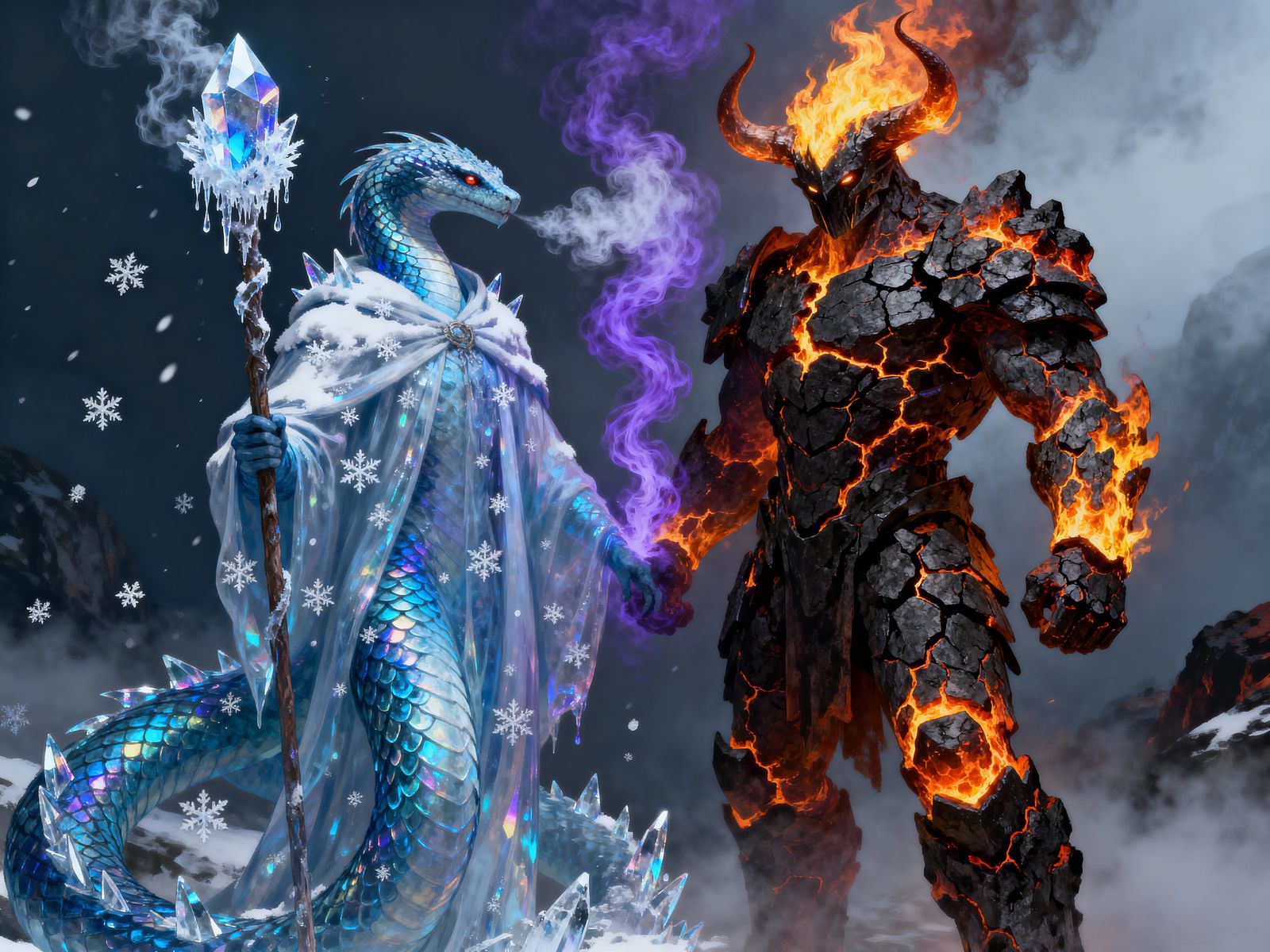 Mystical Duplex Fakemon: Water and Fire Linked