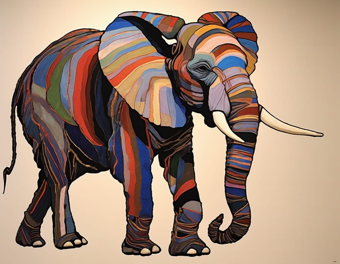 Fabric Elephant: Digital Art in Silk