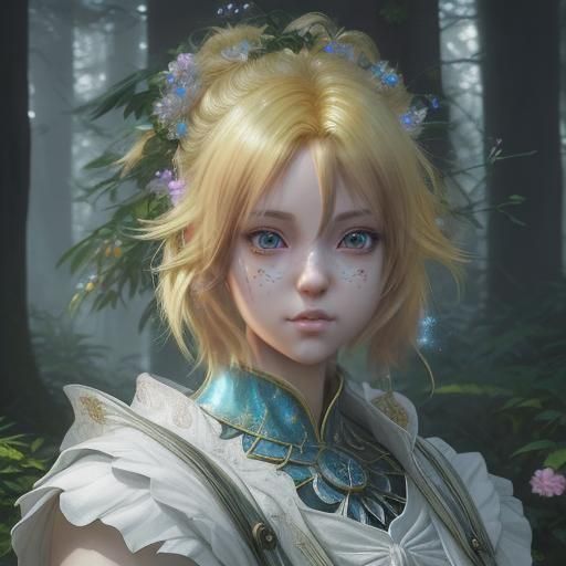 Anime Girl with Cat Ears in Detailed Digital Painting