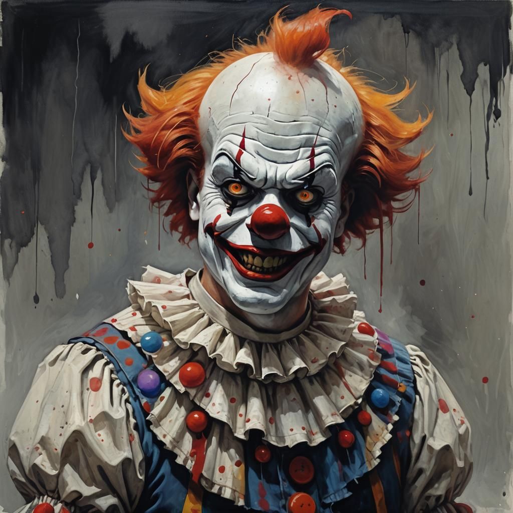 Sinister IT Clown by Greg Rutkowski