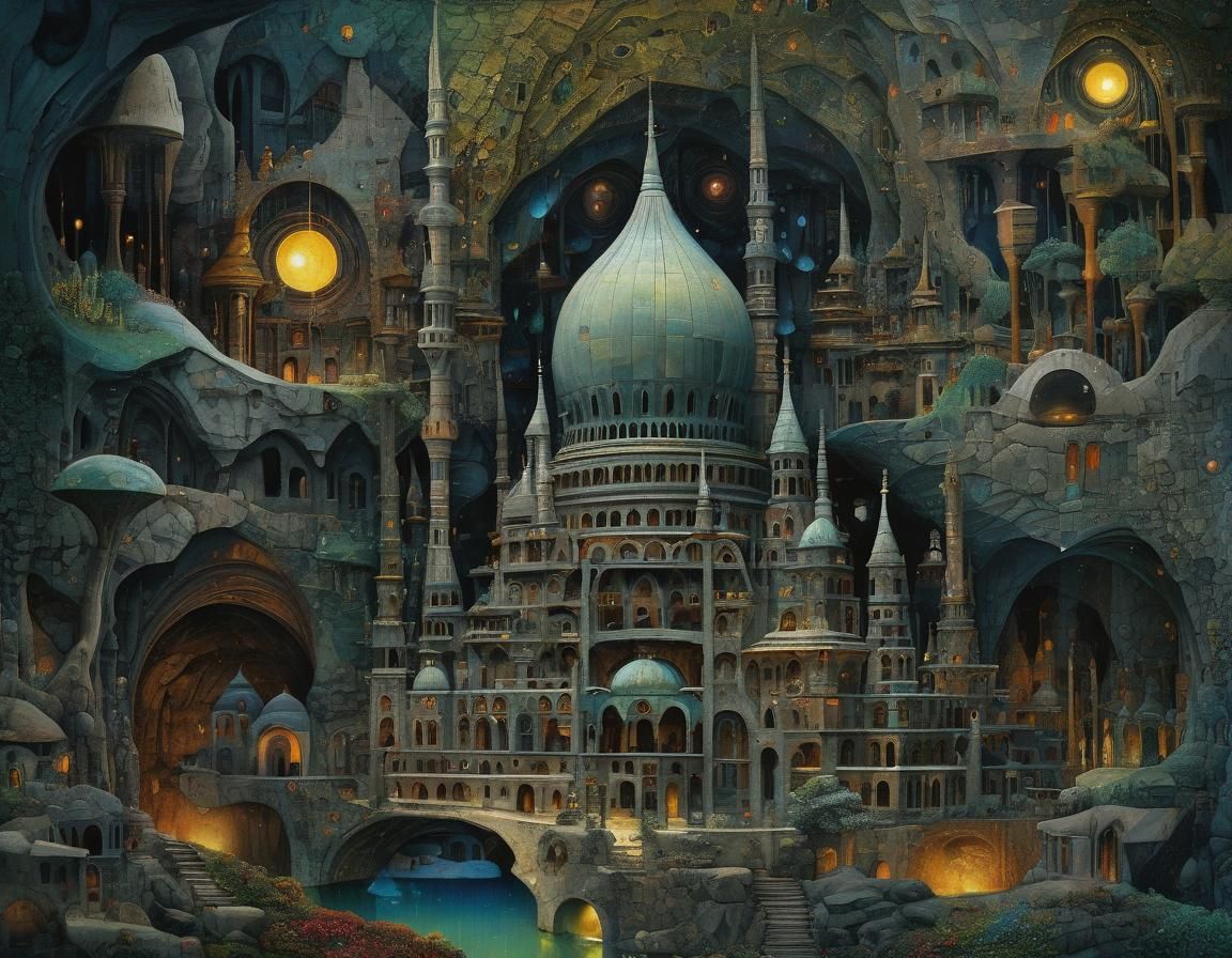Mystic Mosque in Dark Fantasy Style