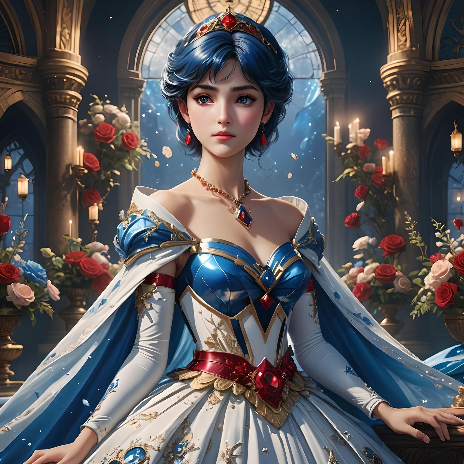 Sailor Mercury in Ruby Wedding Dress