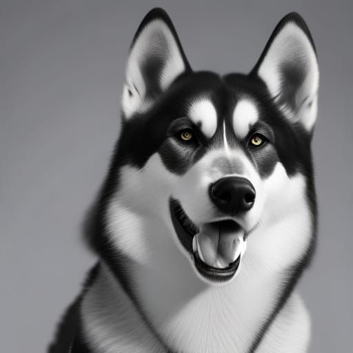 A black and white husky