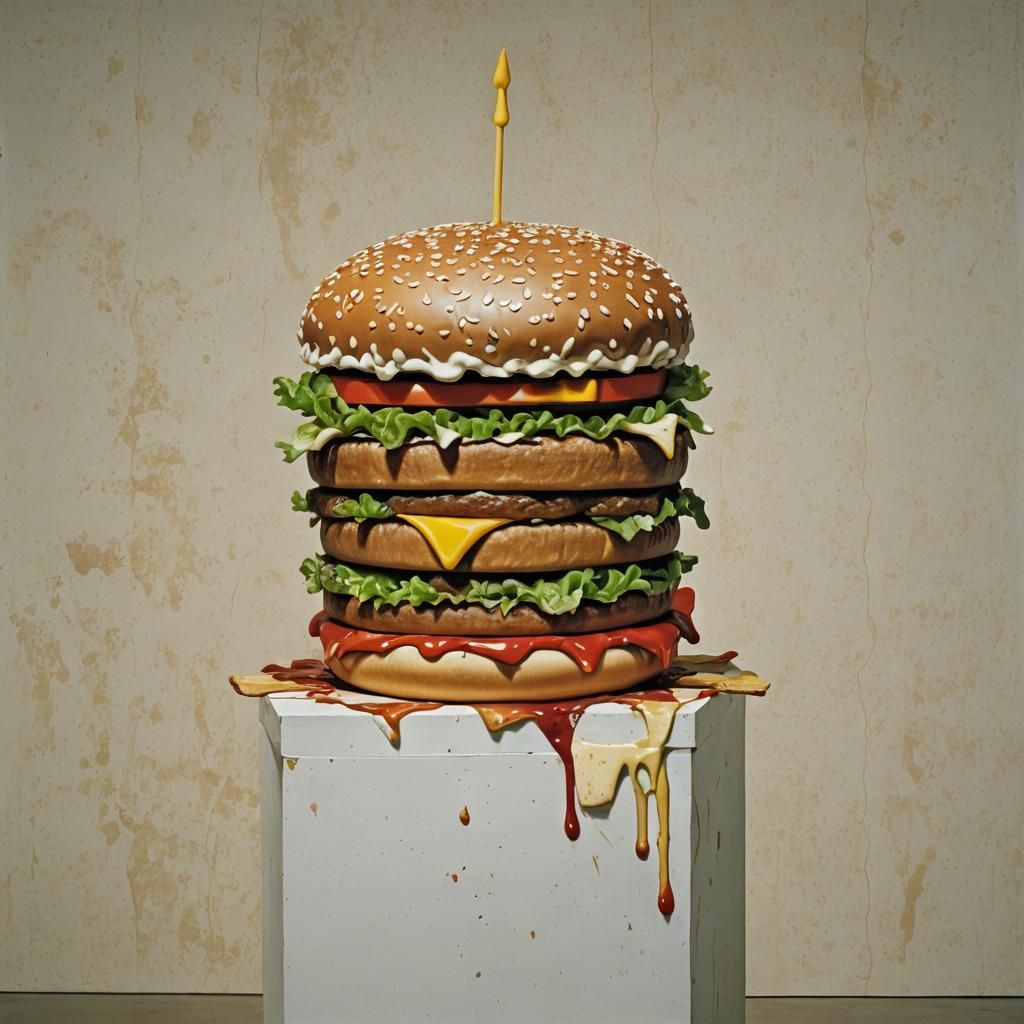 Giant Big Mac Sculpture in Pop Art Style