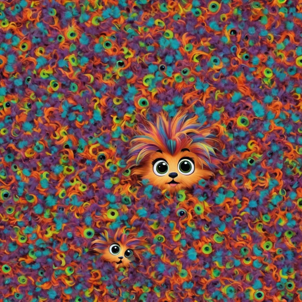 Pixar-Style Baby Tribble with Vivid Colors