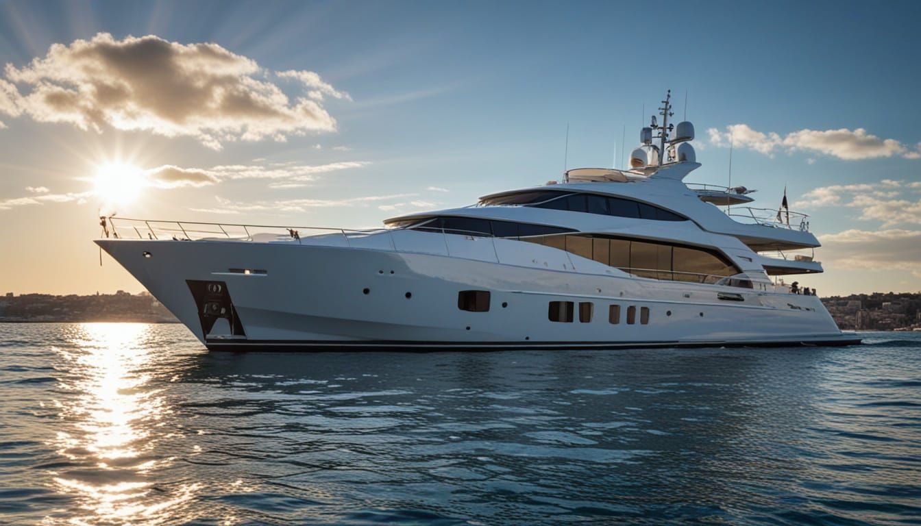 Luxury Yacht Sailing in Sunny European Seas