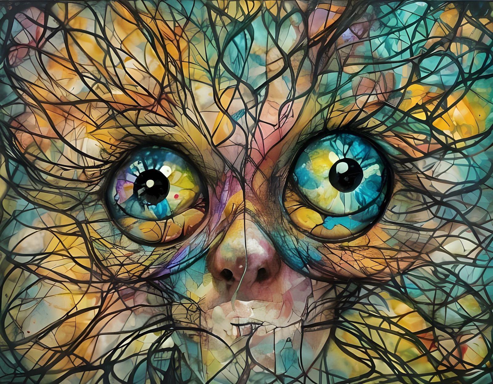 Ethereal Discord: A Haunting Portrait of Contrasting Emotion...