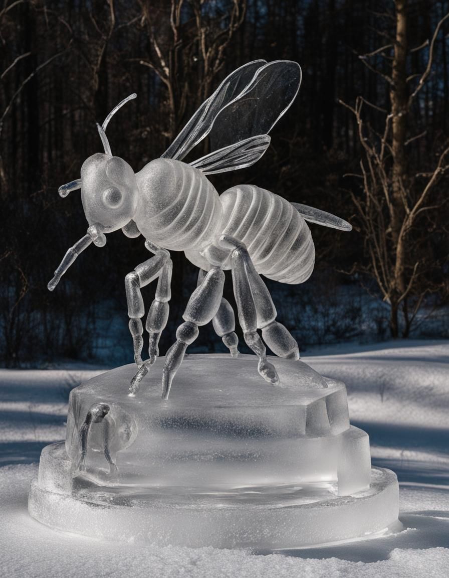 Bee Ice Sculpture: A Frozen Masterpiece