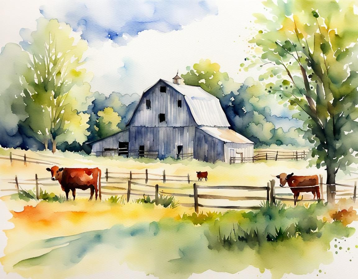 Farm Life Watercolor