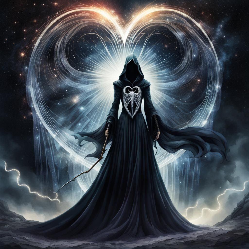 Eerie Embrace: Love, Death, and Cosmic Heart