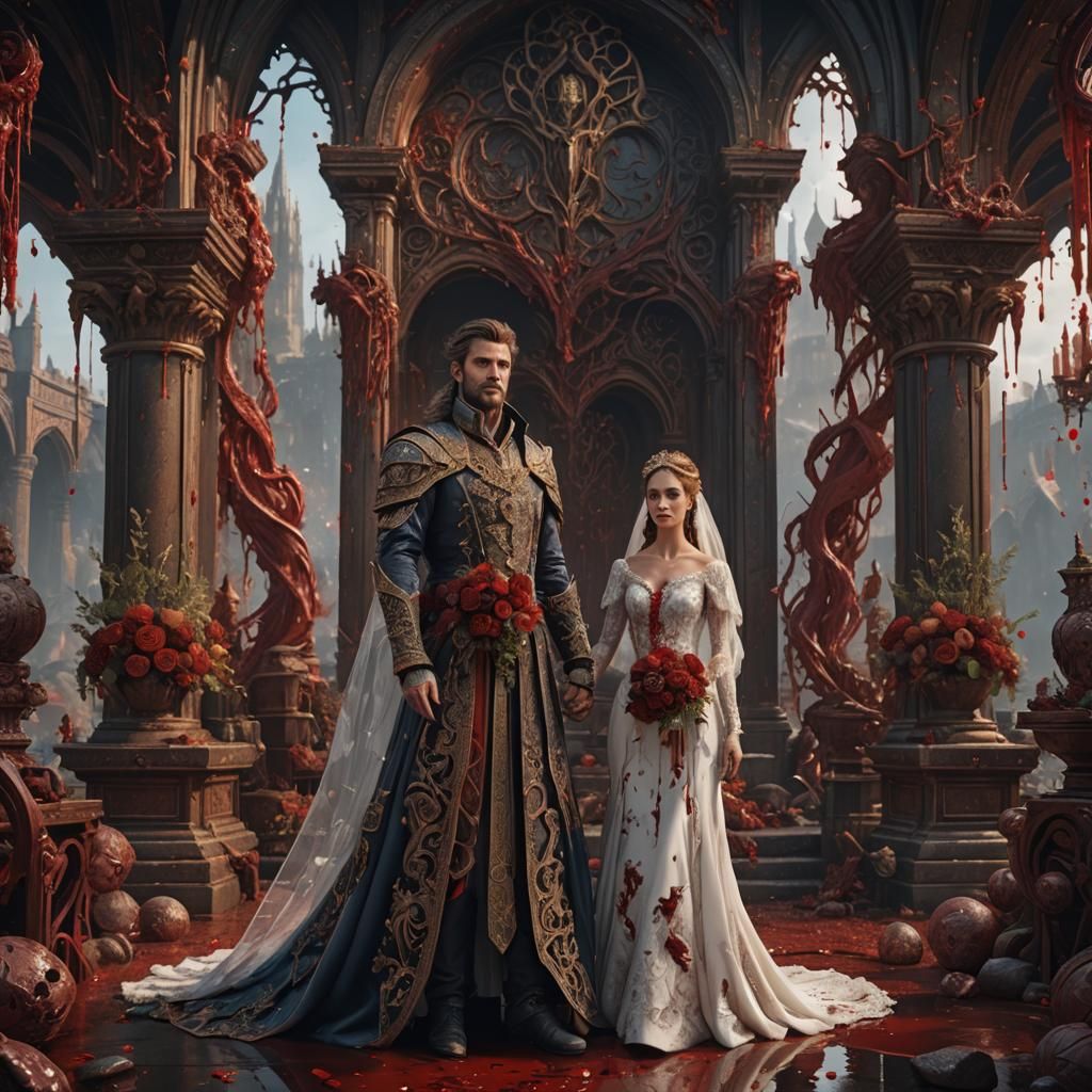 Blood Couple Wedding: Detailed Matte Painting