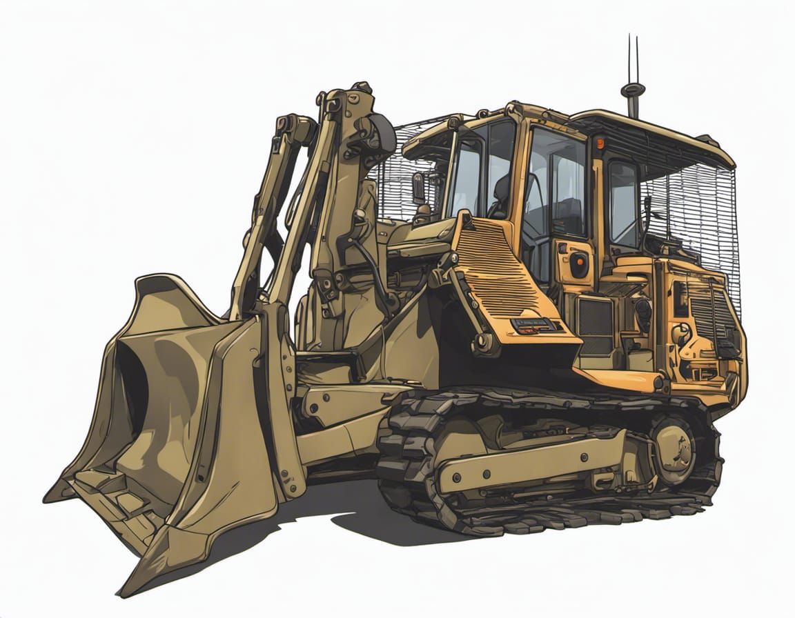 Cartoon Bulldozer in Anime Marvel Style