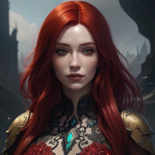 Woman in Glass Dress: Detailed Matte Painting