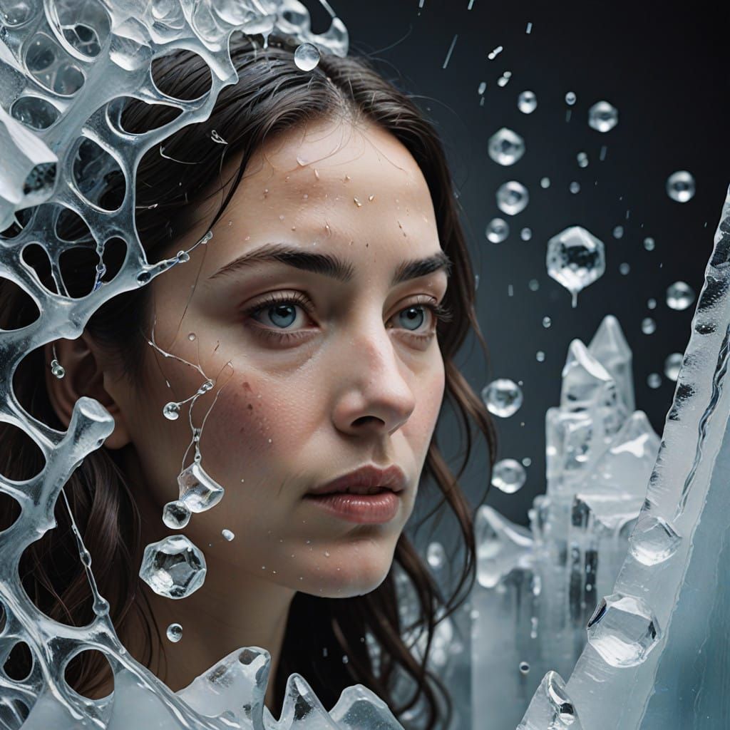 Ethereal Woman Melts into Algebraic Frost