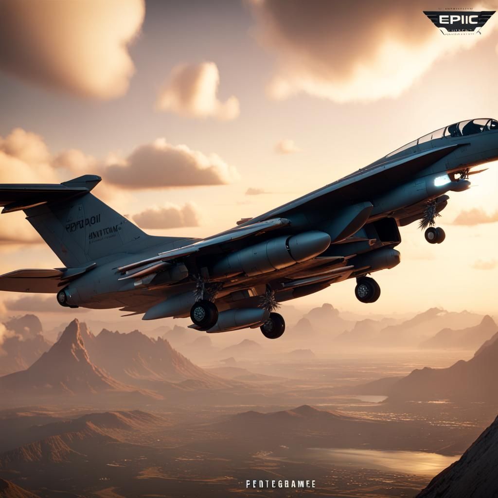 Futuristic Aircraft in 3D Game Cinematic Style