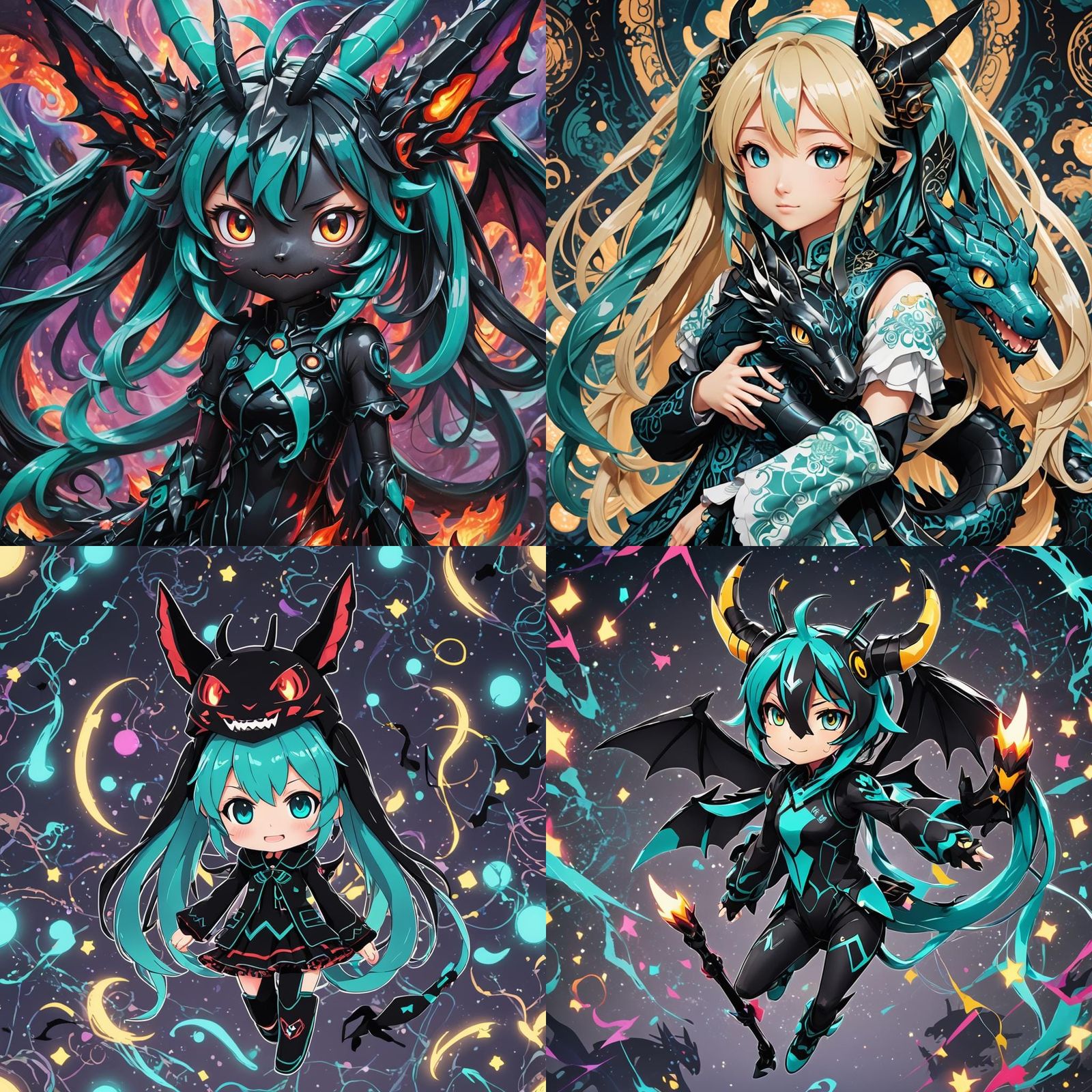 Eldritch Porcelain Dragon Plushie in Anime Style