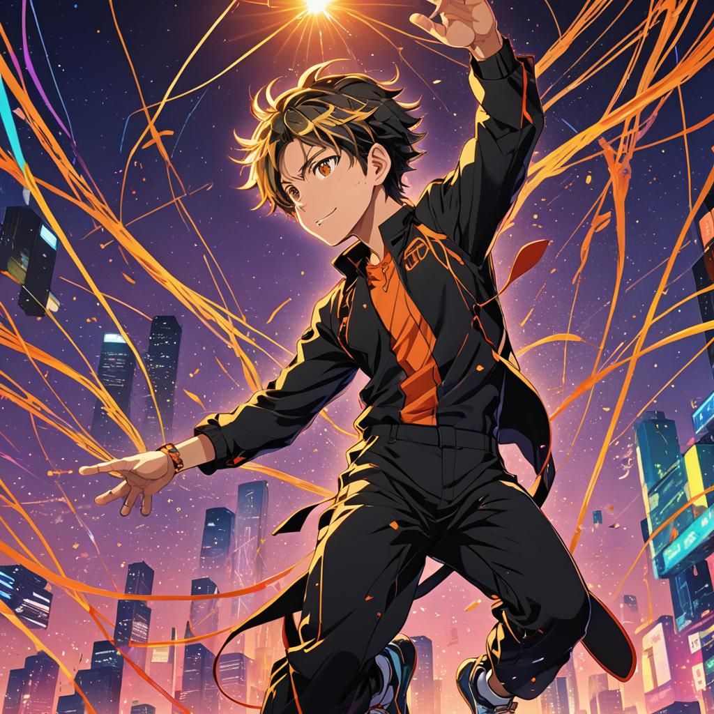 Acrobat's Sticky Touch in Vibrant Anime Key Visual