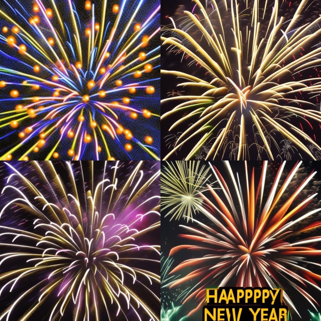 Festive Fireworks Light Up New Year's Sky