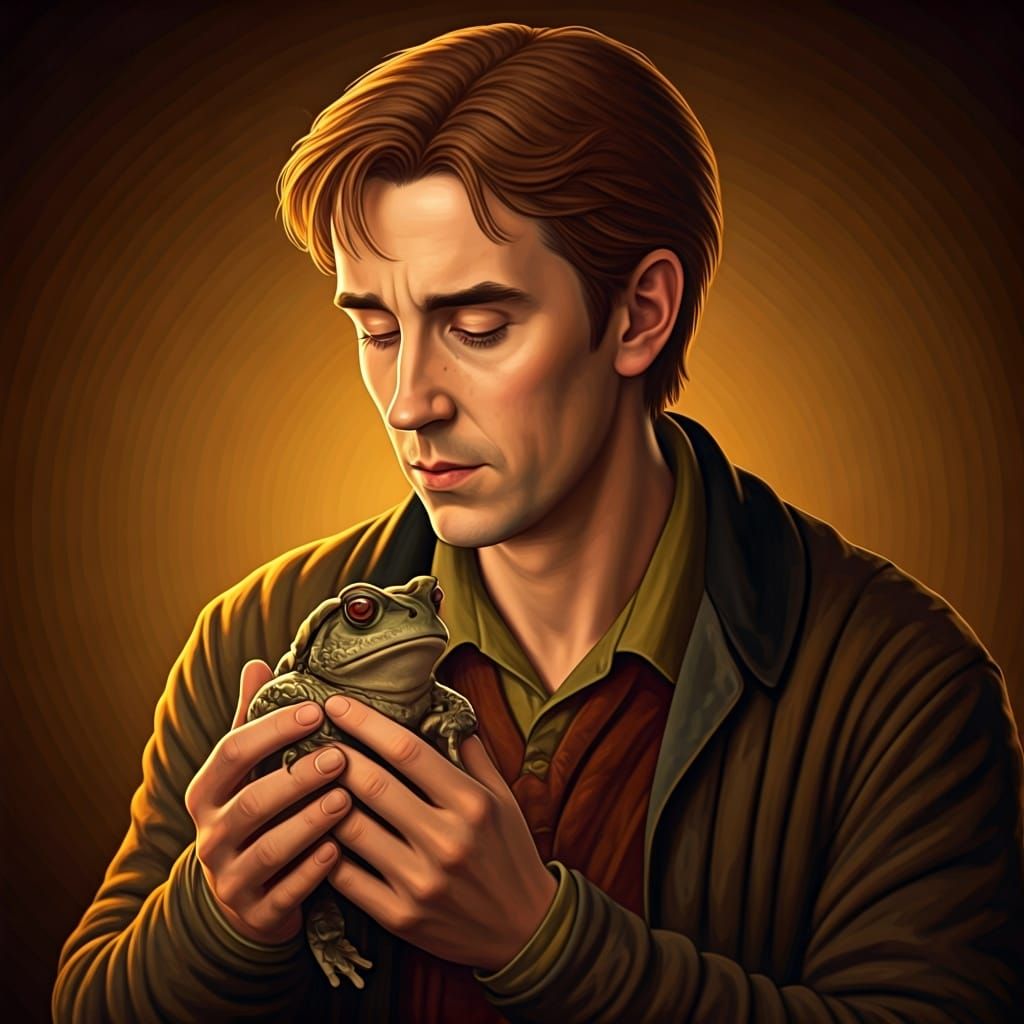 Neville Longbottom and Trevor the Toad, Realistic Portrait
