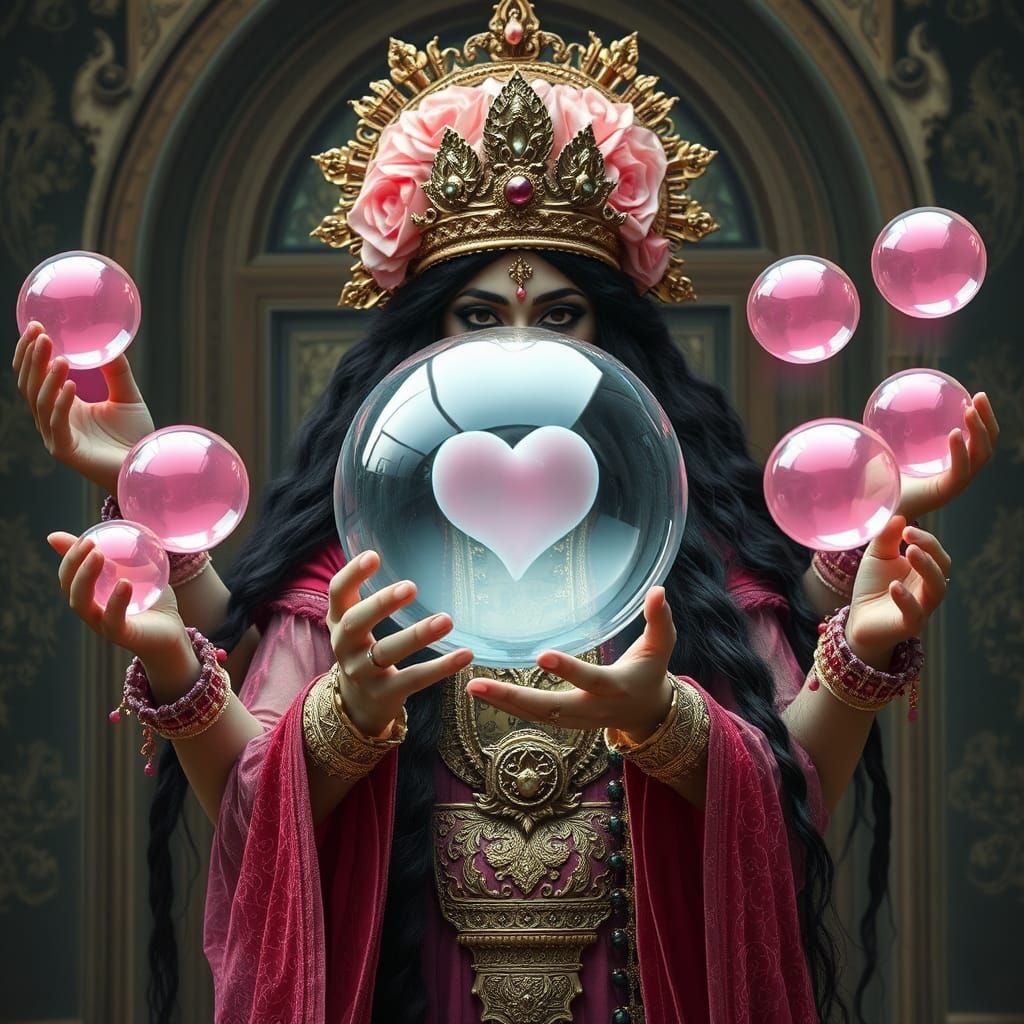 Ethereal Victorian Goddess Reveals Love Within Pink Bubblegu...