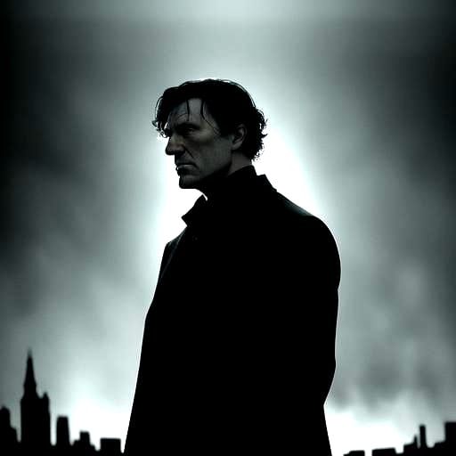 Sherlock Holmes Investigates: A Cinematic Film Still