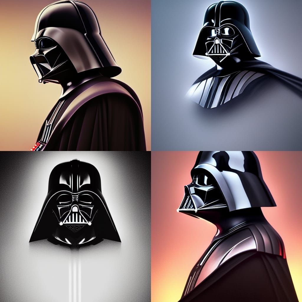 Darth Vader Portrait in Hyperdetailed Style