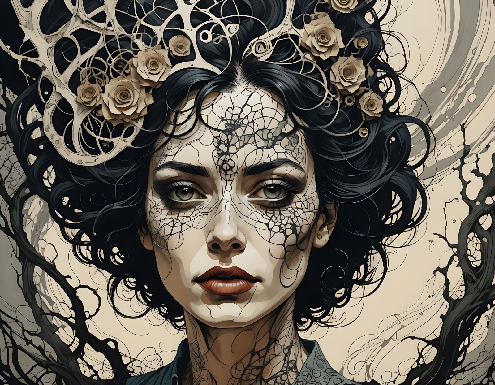 Vivid Fantasy Realism Amidst Severe Migraine Discomfort