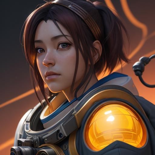 Astronaut with Heartfelt Eyes in 3D Anime Art
