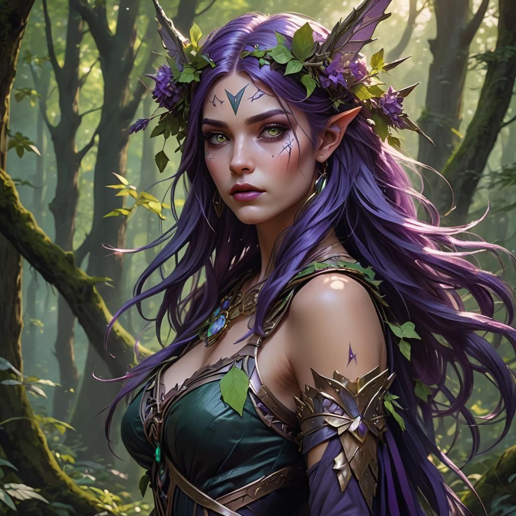 Fairy Druid Portrait in Hyperdetailed Digital Art Style
