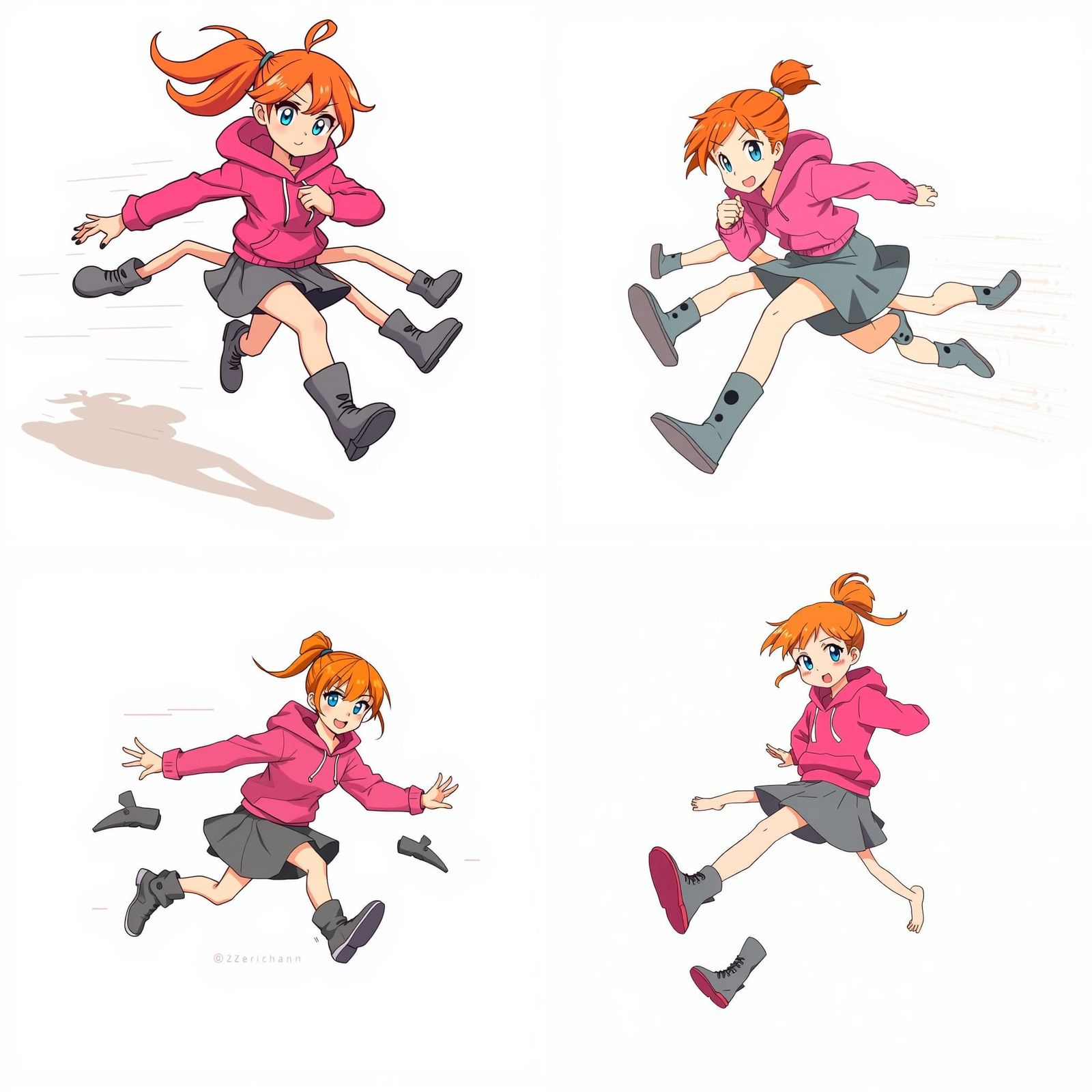 Cartoon Woman Running at Superhuman Speed