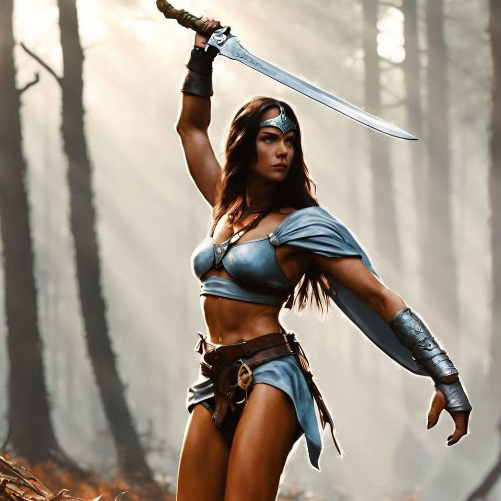 Epic Fantasy Warrior Maiden in Cinematic Style