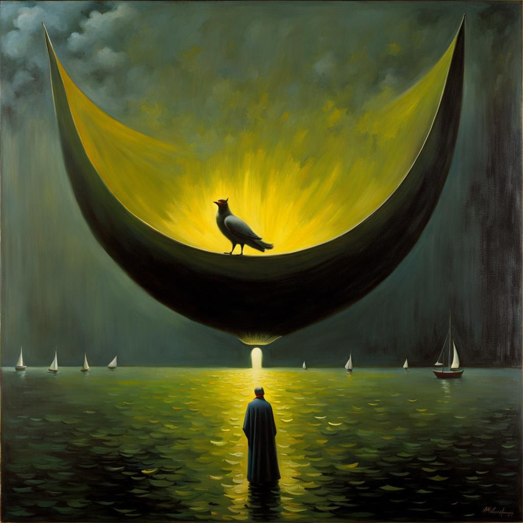 Surreal Good Versus Evil Illustration