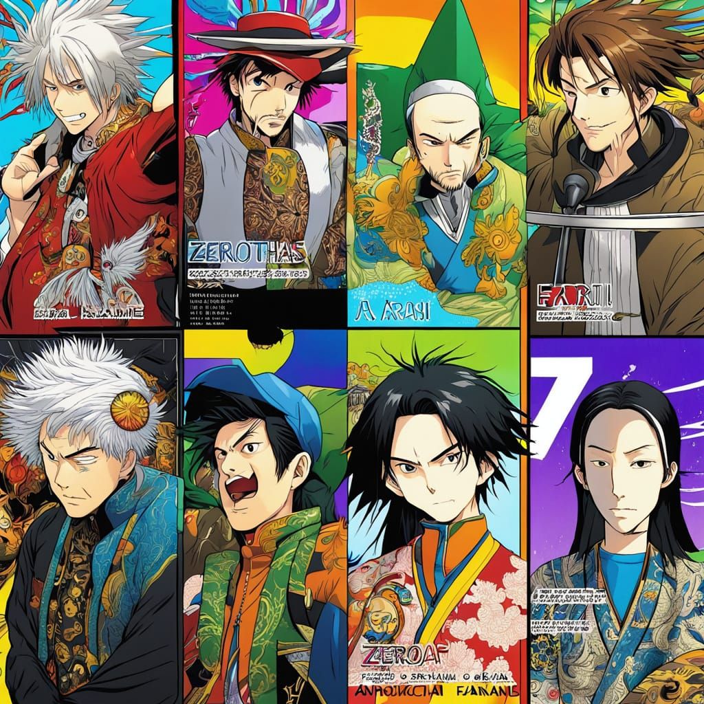 Vibrant Anime-Inspired Manga Page with Dynamic Panel Layout