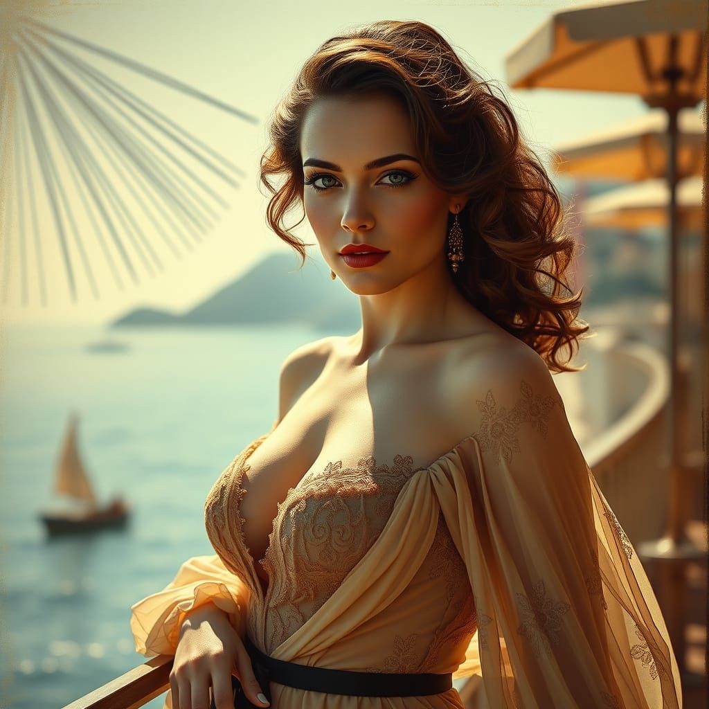 Sultry Belle Epoque Siren on the Riviera