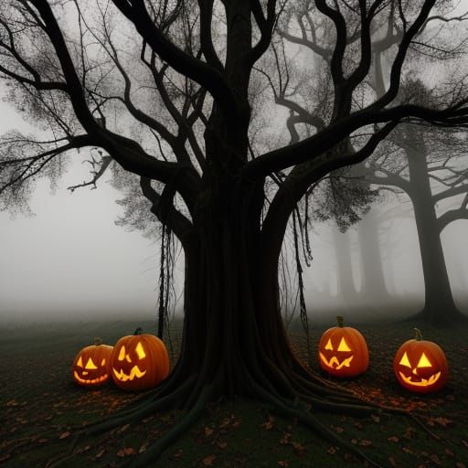 Witchcraft in Haunted Forest: A Gothic Fantasy Scene