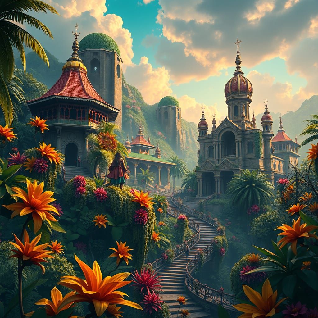 Vibrant Jamaican-Inspired Fantasy Scene in Artstation-Style ...