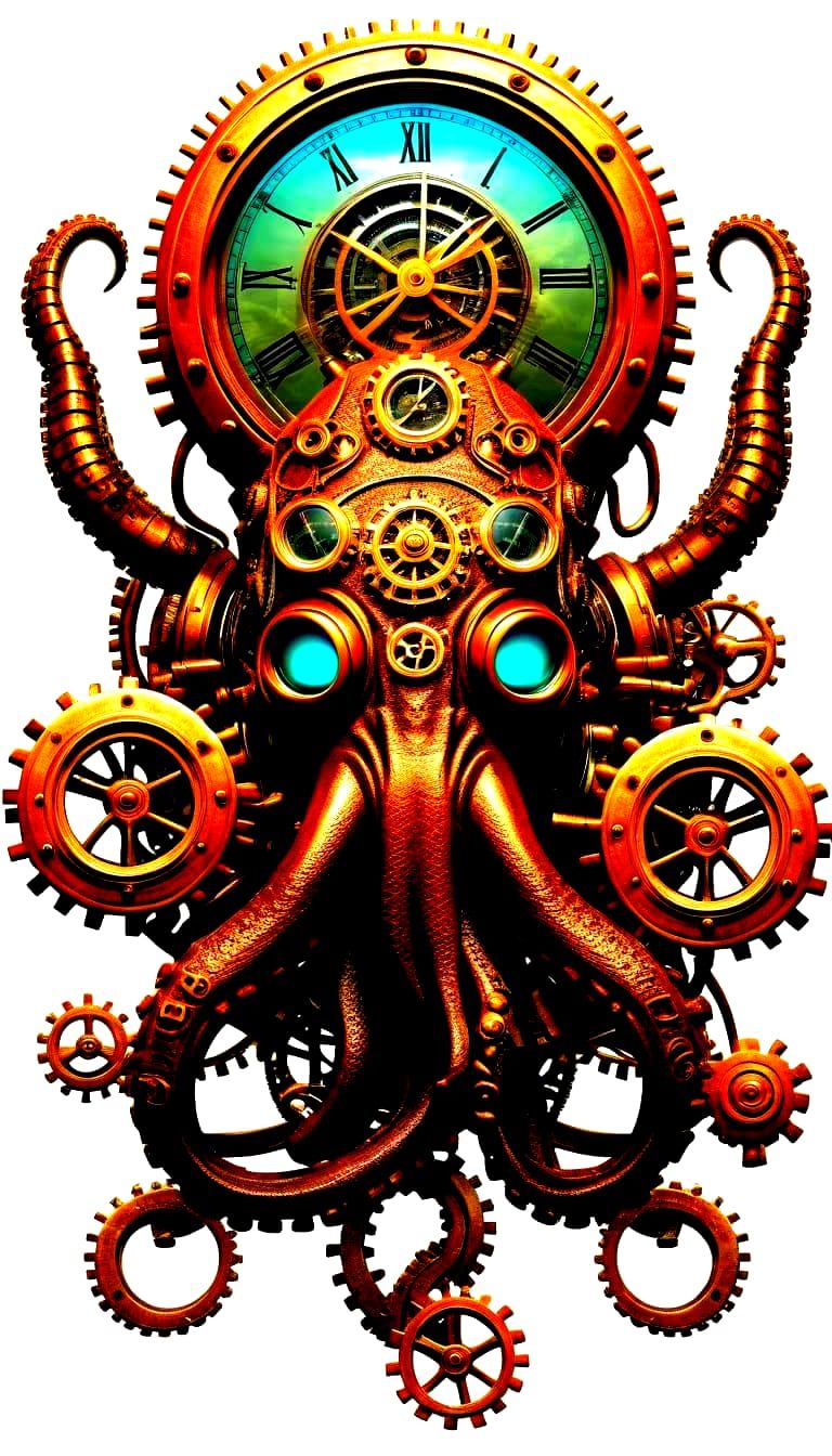 Steampunk Octopus in a Gearscape