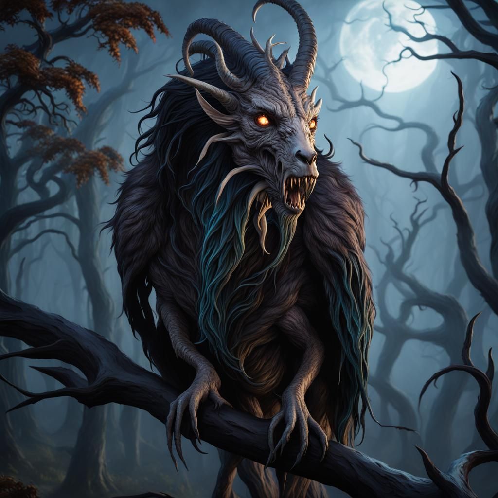 Eldritch Wendigo: Mythological Horror in Digital Art