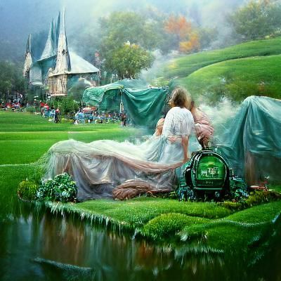 Ethereal Fairytale Landscape Oil Painting